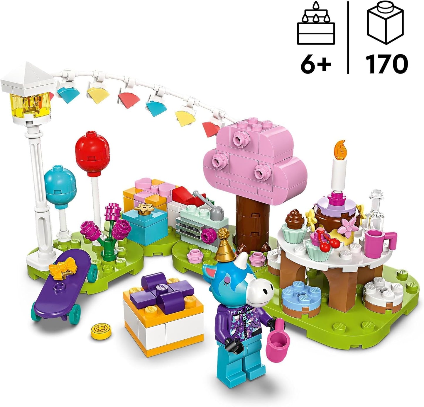 LEGO Animal Crossing Jimmys Birthday Party, Creative Toy for Kids, Animals Set with Horse Figure from the Video Game, Gift for Girls and Boys from 6 Years 77046