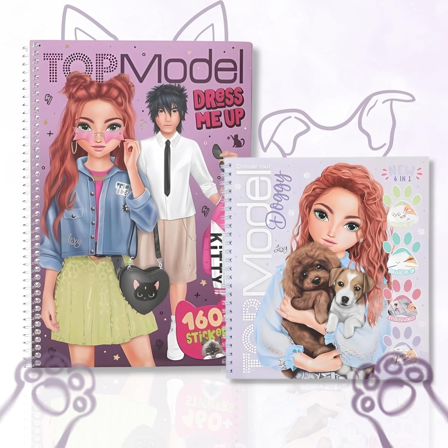 TOPModel Create Your Doggy Colouring Book & Dress Me Up Rebel Kitty - Create Unique Dog Designs and Style Cool Outfits in this Creative Set for Little Fashion and Animal Lovers!