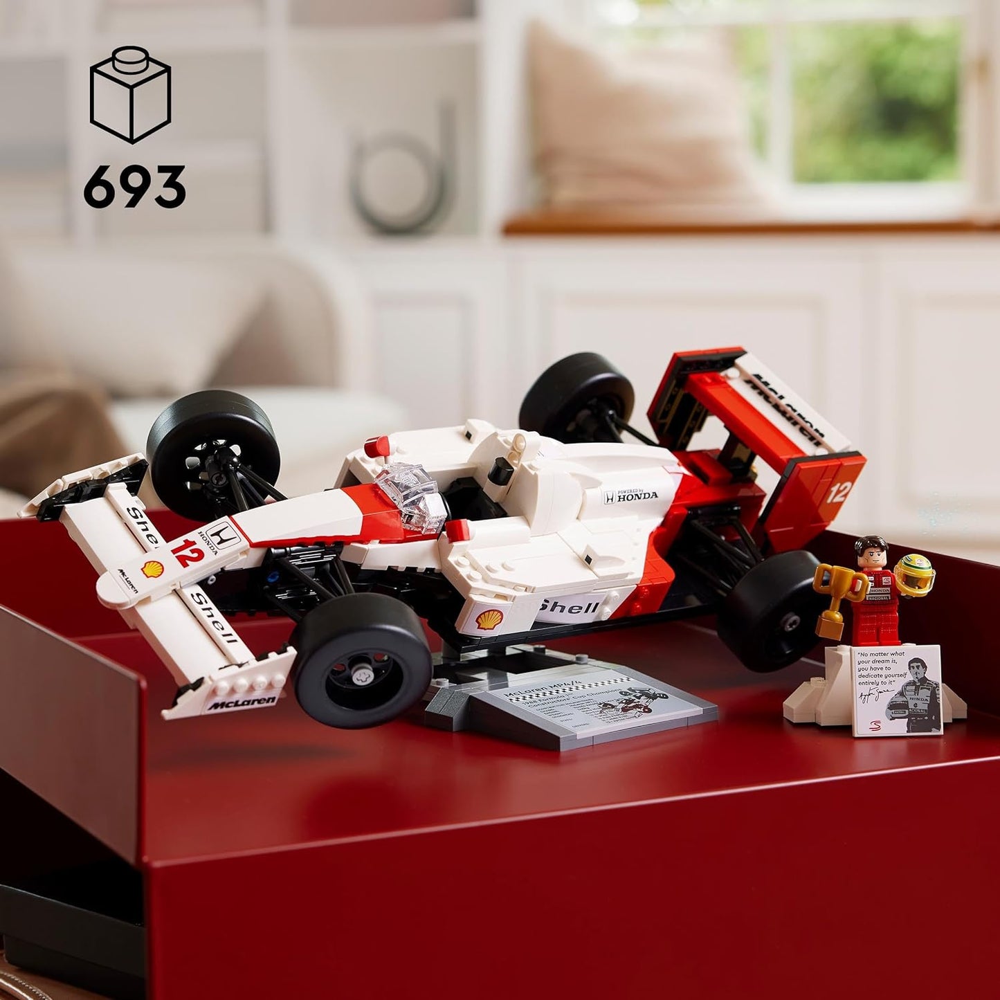 LEGO Icons McLaren MP4/4 & Ayrton Senna Model Car Set, F1 Racing Car Kit for Adults with Racer Mini Figure, Collectable, Birthday Gift Idea for Men, Women, Him & Her 10330