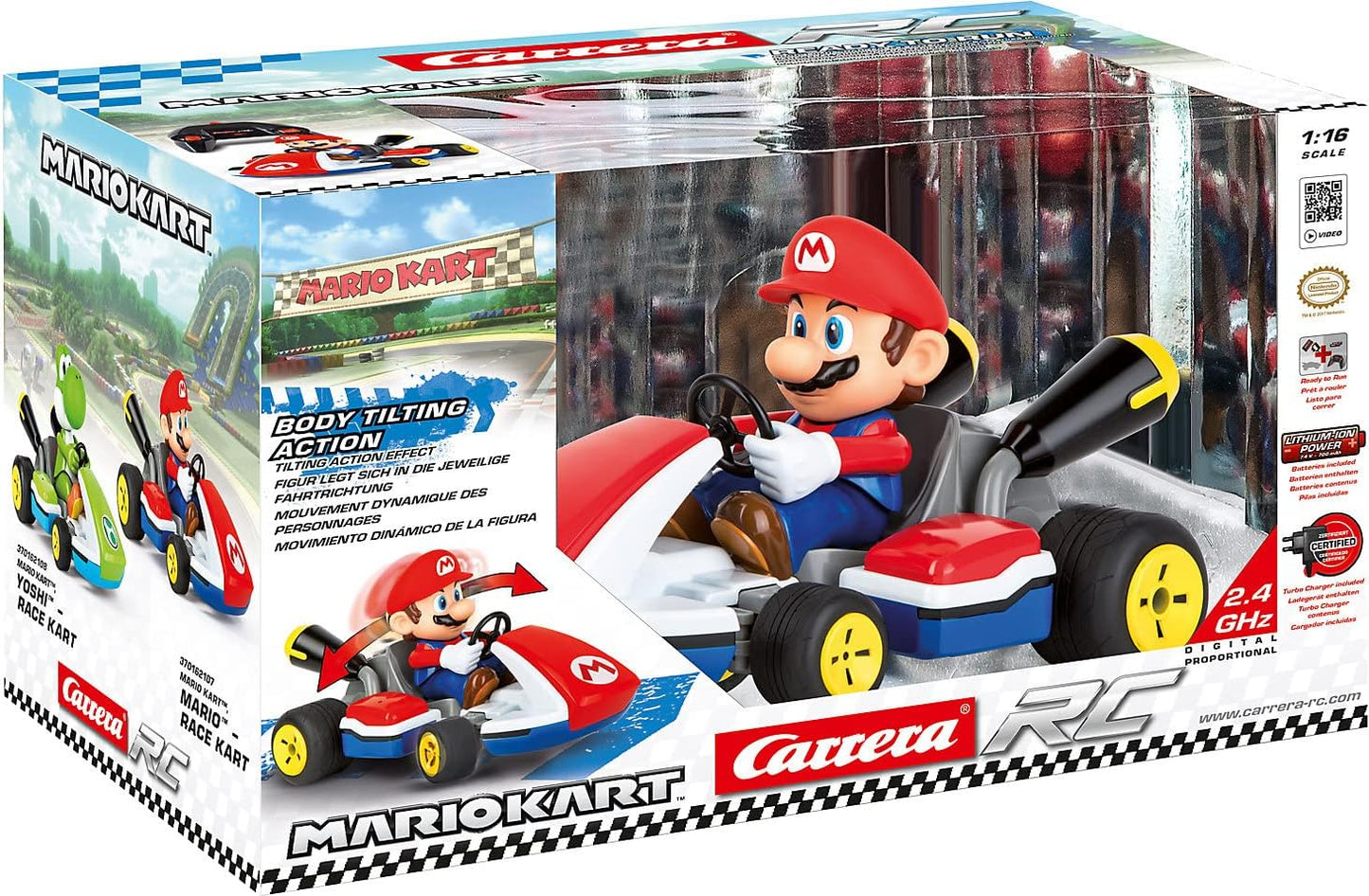 Carrera RC 370162107X Mario Race Kart 1:16 RC Beginner Model Car Electric Street Model Car