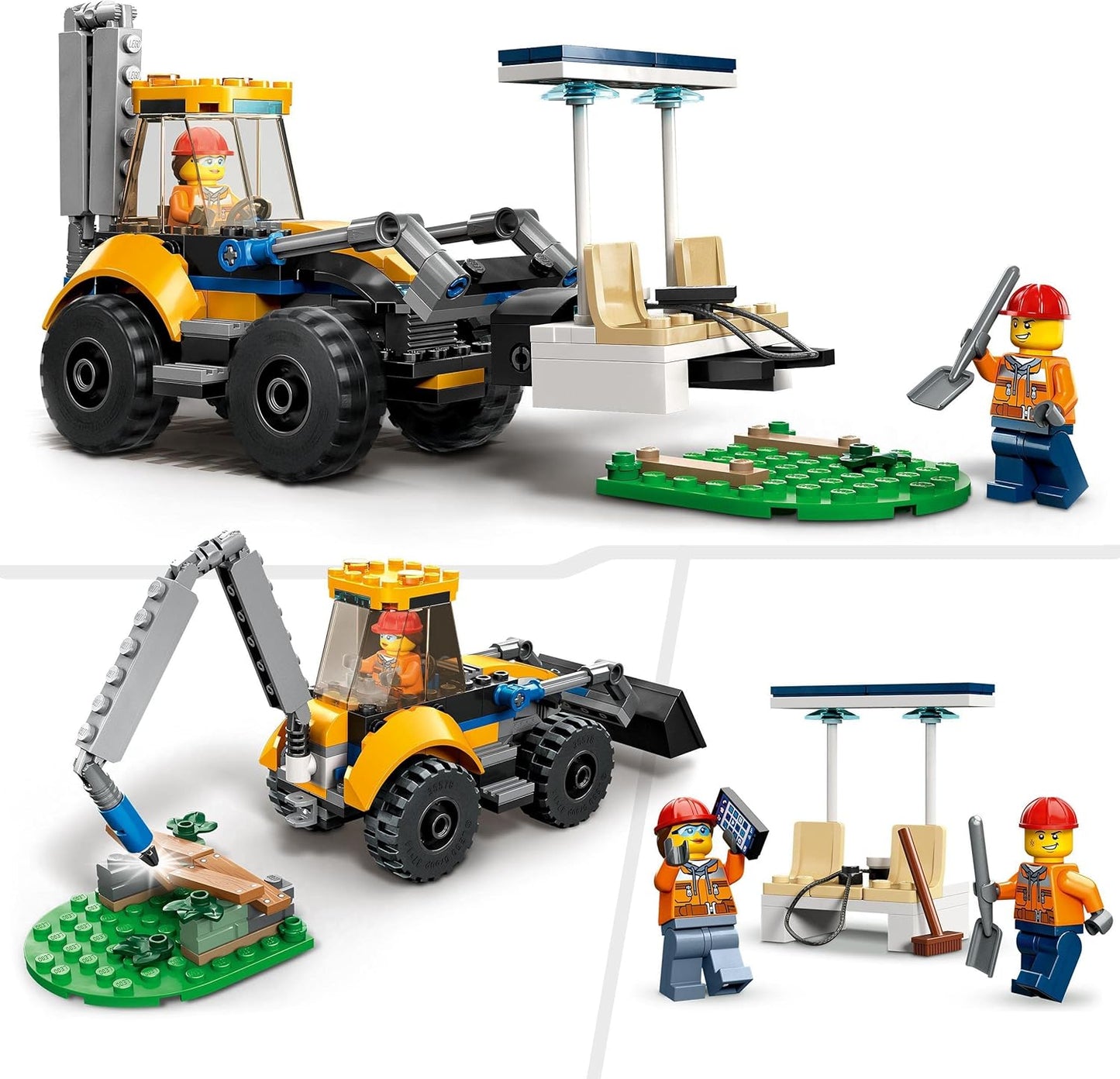 LEGO 60385 City Wheel Loader Construction Vehicle, Excavator Toy for Children as Educational Toy with Mini Figures, Construction Vehicle Gift for Birthday from 5 Years