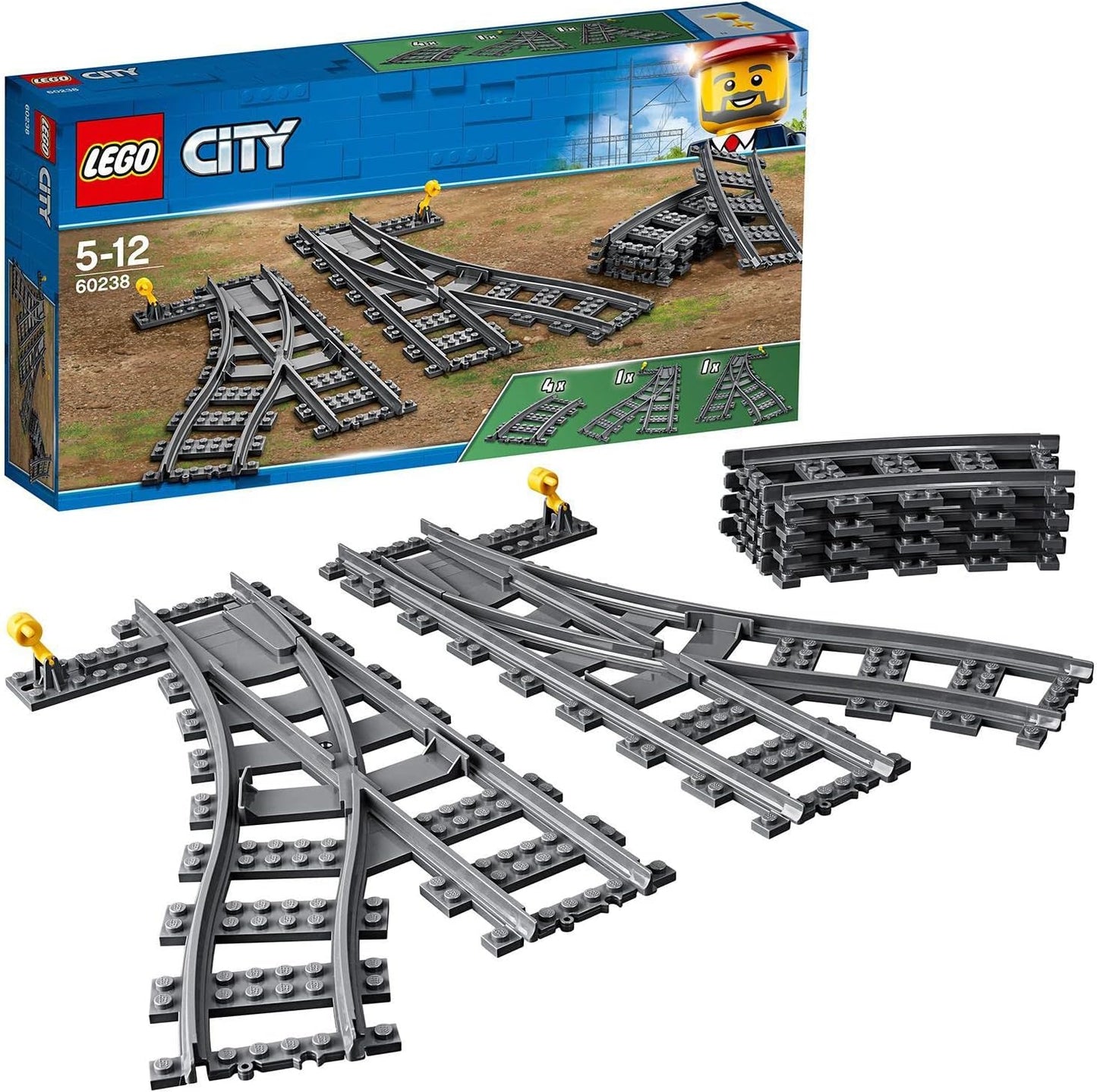 LEGO City Switch Tracks 60238 Toy Railway, Single