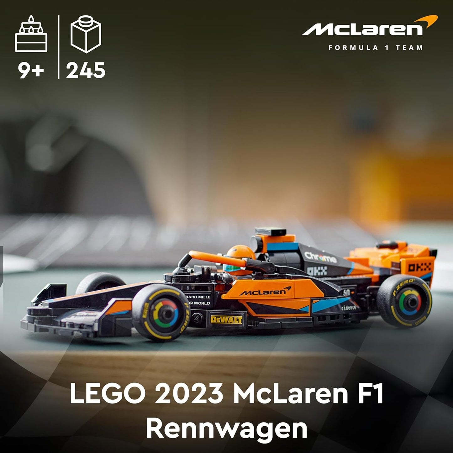 LEGO Speed Champions McLaren Formula 1 Racing Car 2023, Toy for Children from 9 Years, Boys and Girls Who Like to Play Independently, Buildable Vehicle Model, Children's Room Decoration 76919