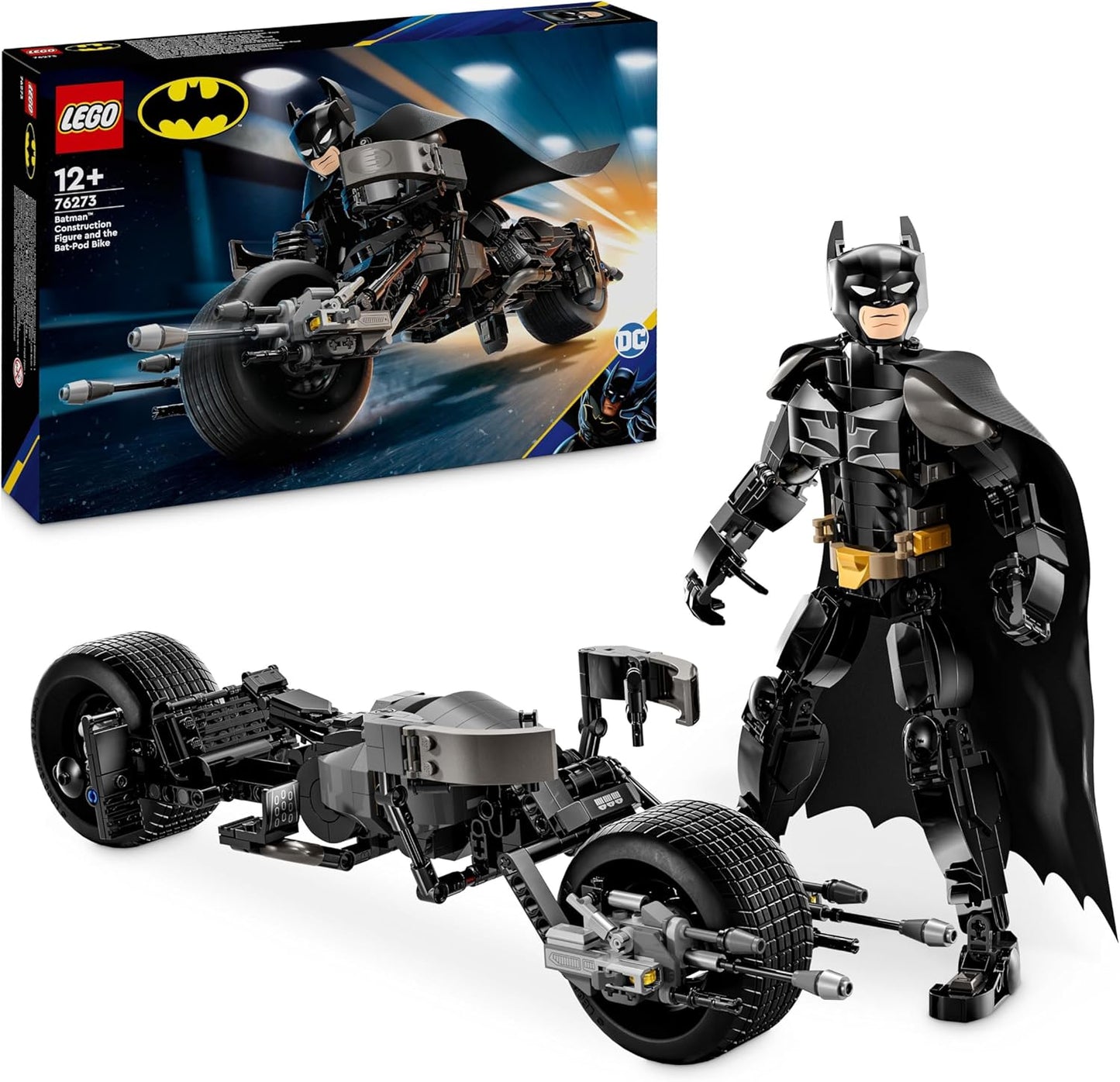 LEGO DC Batman: Batman Building Figure with the Batpod, Superhero Movies Toy, Adventure Playset for Kids, Gift for Boys and Girls 76273