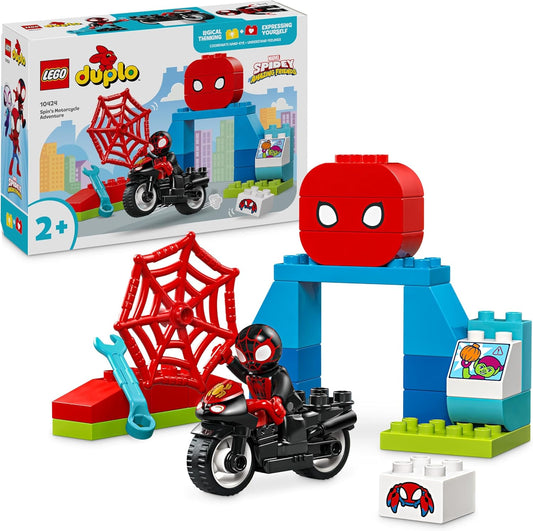 LEGO DUPLO Marvel Spins Motorcycle Adventure, Fantasy Playset for the TV Series Spidey and His Super Friends, Educational Toy for Building and Rebuilding for Toddlers from 2 Years 10424