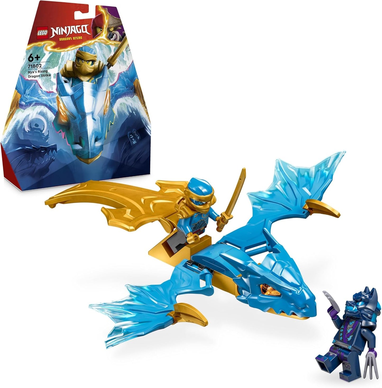 LEGO Ninjago Nyas Dragon Glider, Ninja Set with Dragon Toy and Figures Including NYA Mini Figure with Mini Katana, Small Gift for Boys and Girls from 6 Years 71802