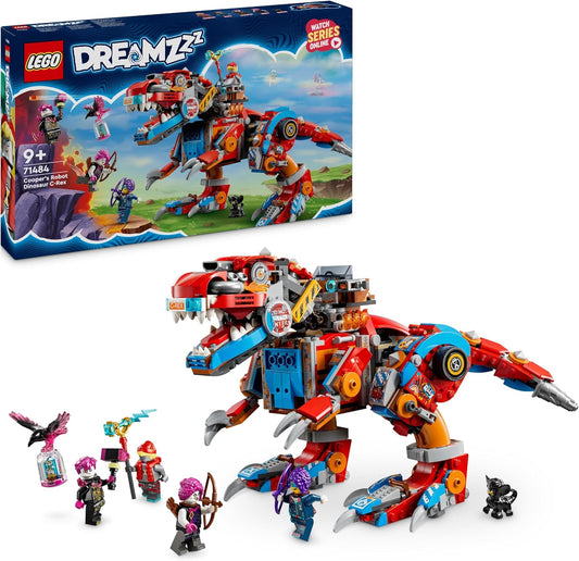 LEGO DREAMZzz 2-in-1 Coopers Dino-Mech C-Rex Toy Pterodactyl T.Rex Action Figure for Boys and Girls, Creative Toy, Adventure Set, Gift for Children from 9 Years 71484