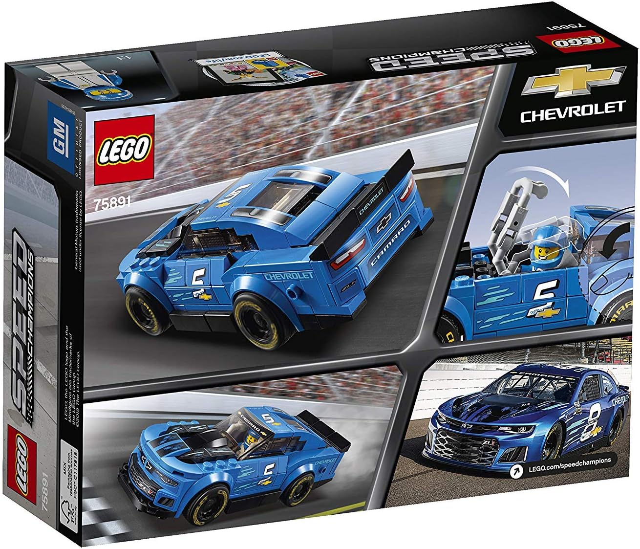 LEGO 75891 Speed Champions Chevrolet Camaro ZL1 Race Car Building Kit, Colourful