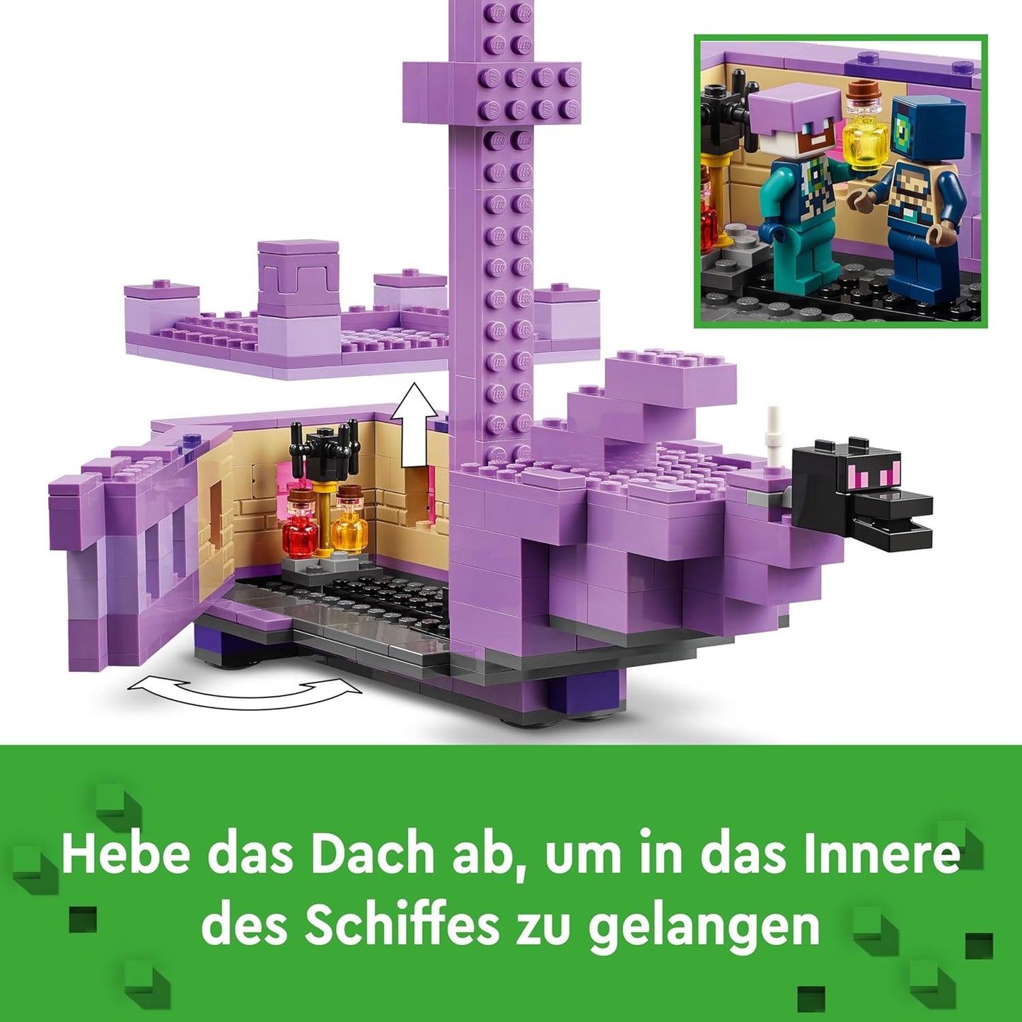 LEGO Minecraft The Ender Dragon and the End Ship, Action Toy and Explorer Set, Video Game Building Kit, Adventure Playset, Gift for Boys and Girls from 8 Years 21264