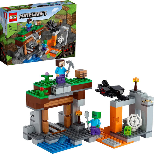 LEGO Minecraft ‘The Abandoned Mine’ 21166 Construction Set, Zombie Cave with Figures: Slime, Steve and Spider