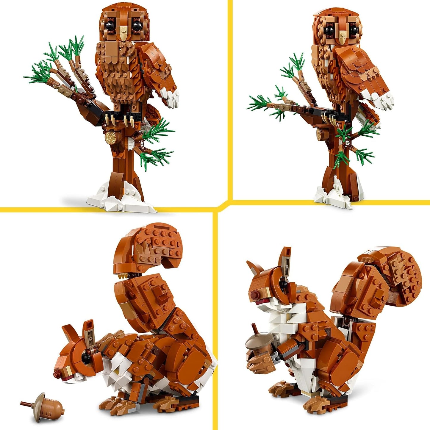 LEGO Creator Forest Animals: Red Fox, Animal Set with Fox, Owl and Squirrel Toy, Animal Figures of the Forest for Playing and Displaying, Creative Gift for Boys and Girls from 9 Years 31154