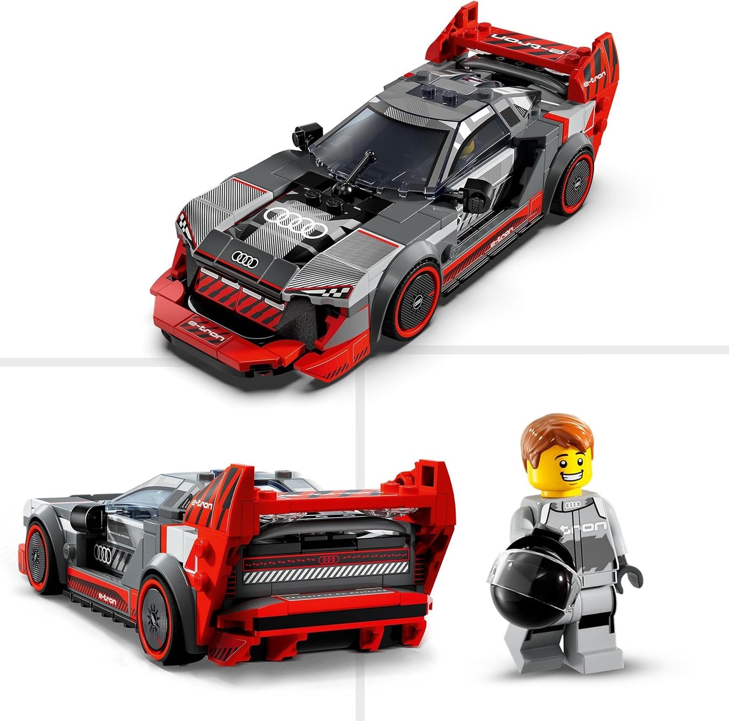 Lego Speed Champions Audi S1 e-tron Quattro Racing Car Set with Car Toy for Building, Playing with and Displaying, Model Car for Children, Gift for 9 Year Old Boys and Girls 76921