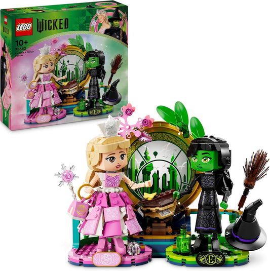 LEGO Wicked Elphaba and Glinda Fantasy Toy with Mini Dolls of the Witches of Oz Playset with Buildable Characters Gift for Girls, Boys and Fans of the Movie Ages 10+ 75682