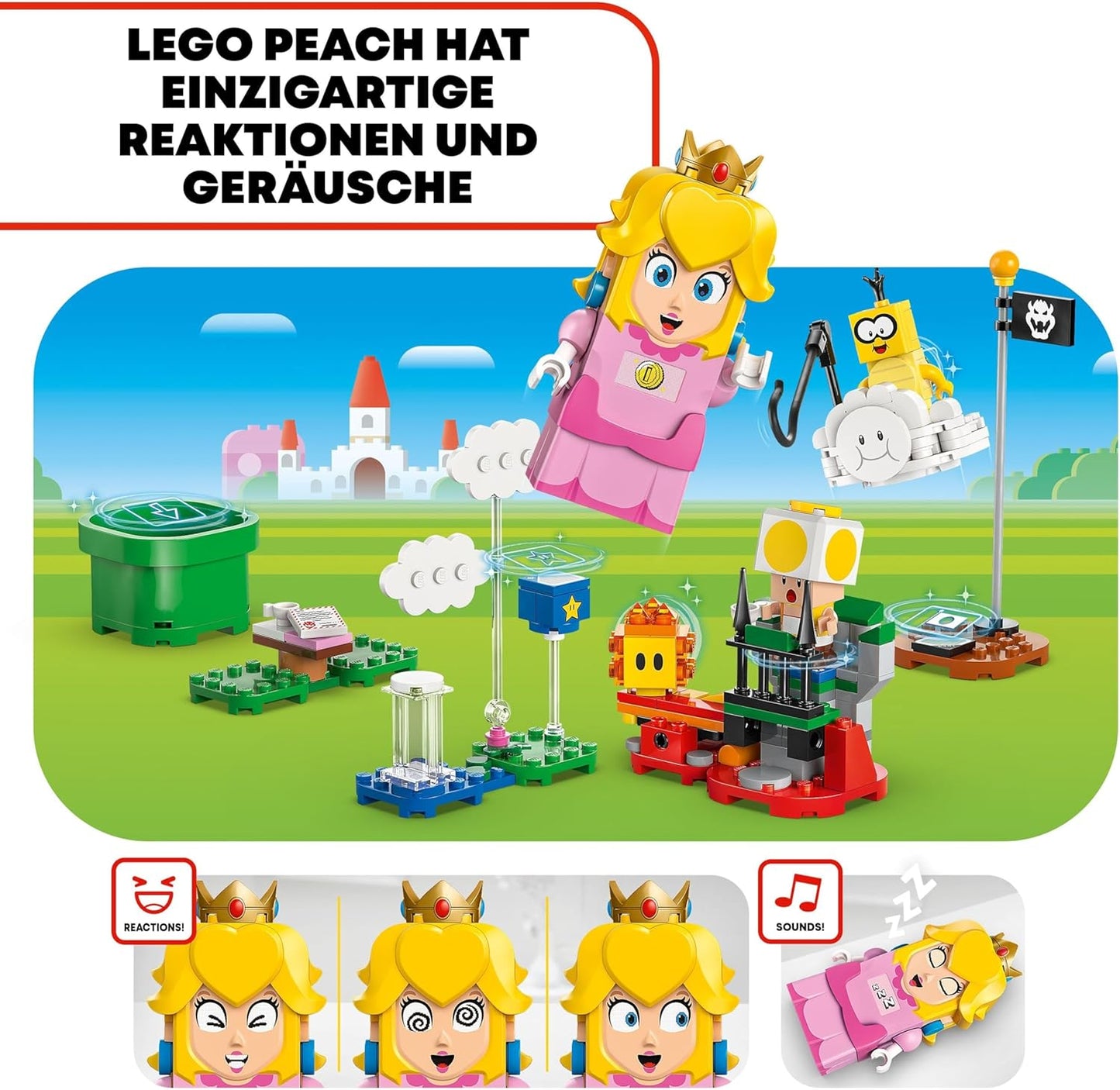 LEGO Super Mario Adventure with the Interactive Peach, Playset for Children with Yellow Toad, Nintendo Gift for Boys, Girls and All Gamers from 6 Years 71441