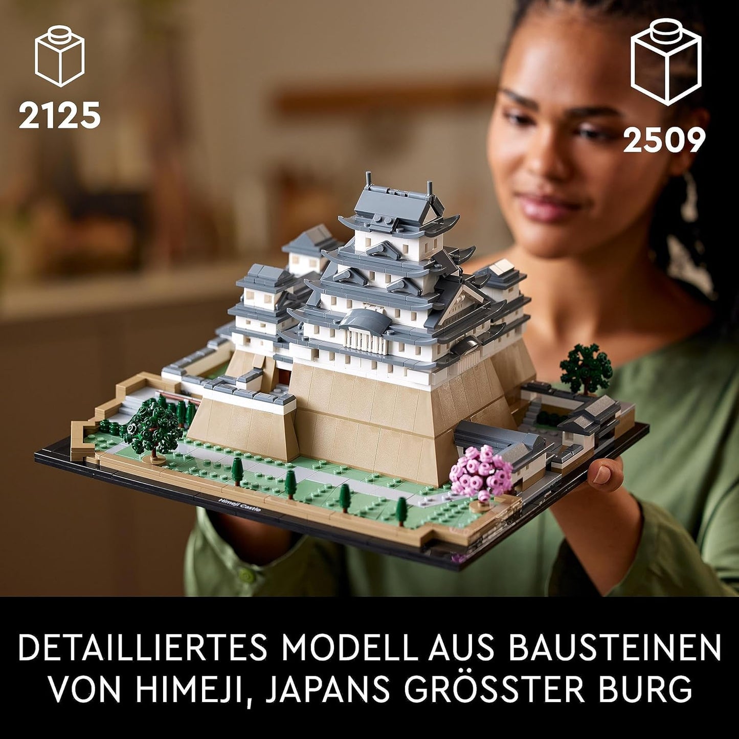 LEGO 21060 Architecture Himeji Castle Model Kit for Adults, Landmark Collection Set for Fans of Creative Gardening and Japanese Culture, With Cherry Blossom Tree, Gift for Him and Her