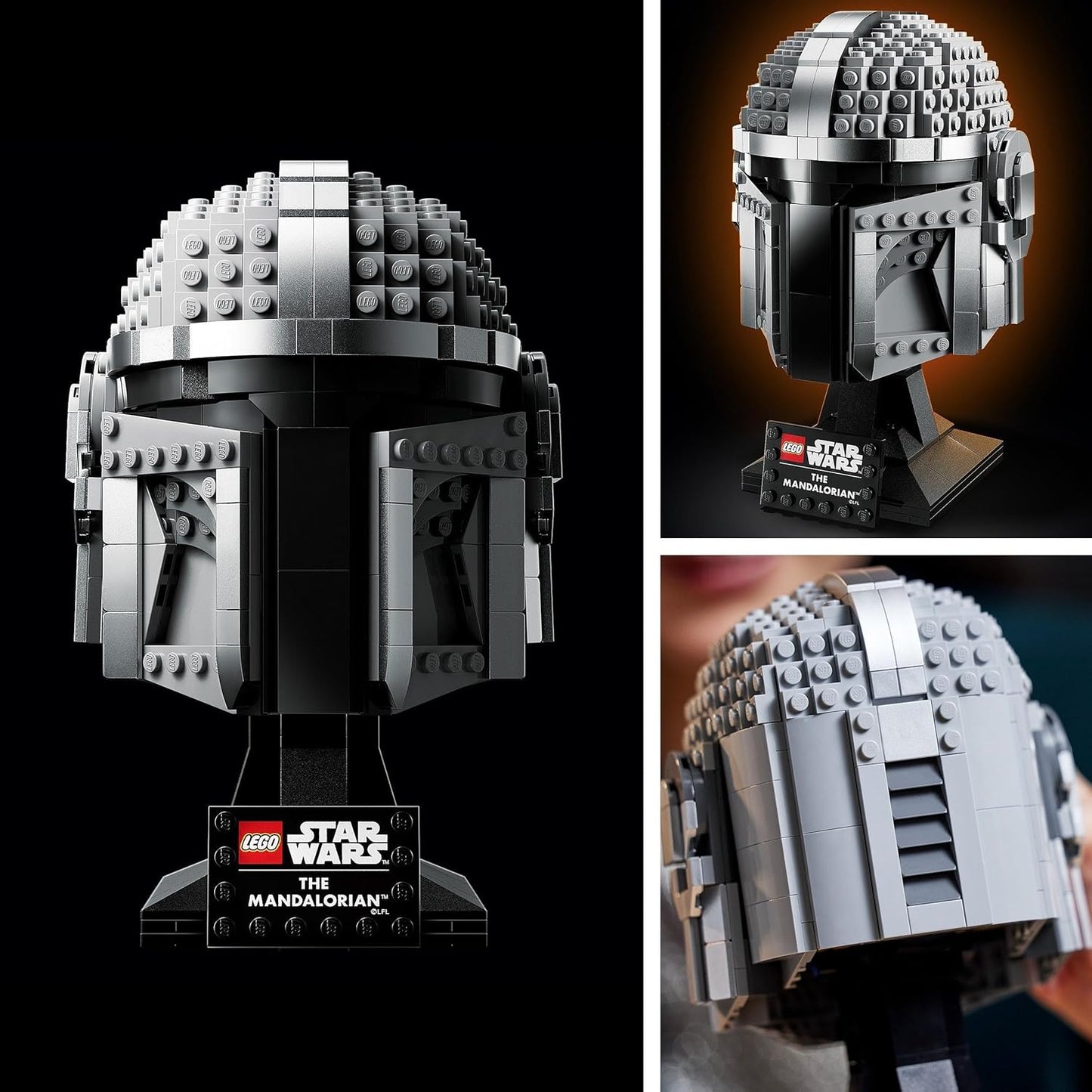 LEGO Star Wars Mandalorianer Helm Modell, Sammlerstück Zimmer-Deko und ein tolles Geschenk für Erwachsene, Bausatz, Männer, Frauen, Mama, Papa, Sammler-Geschenkidee 75328