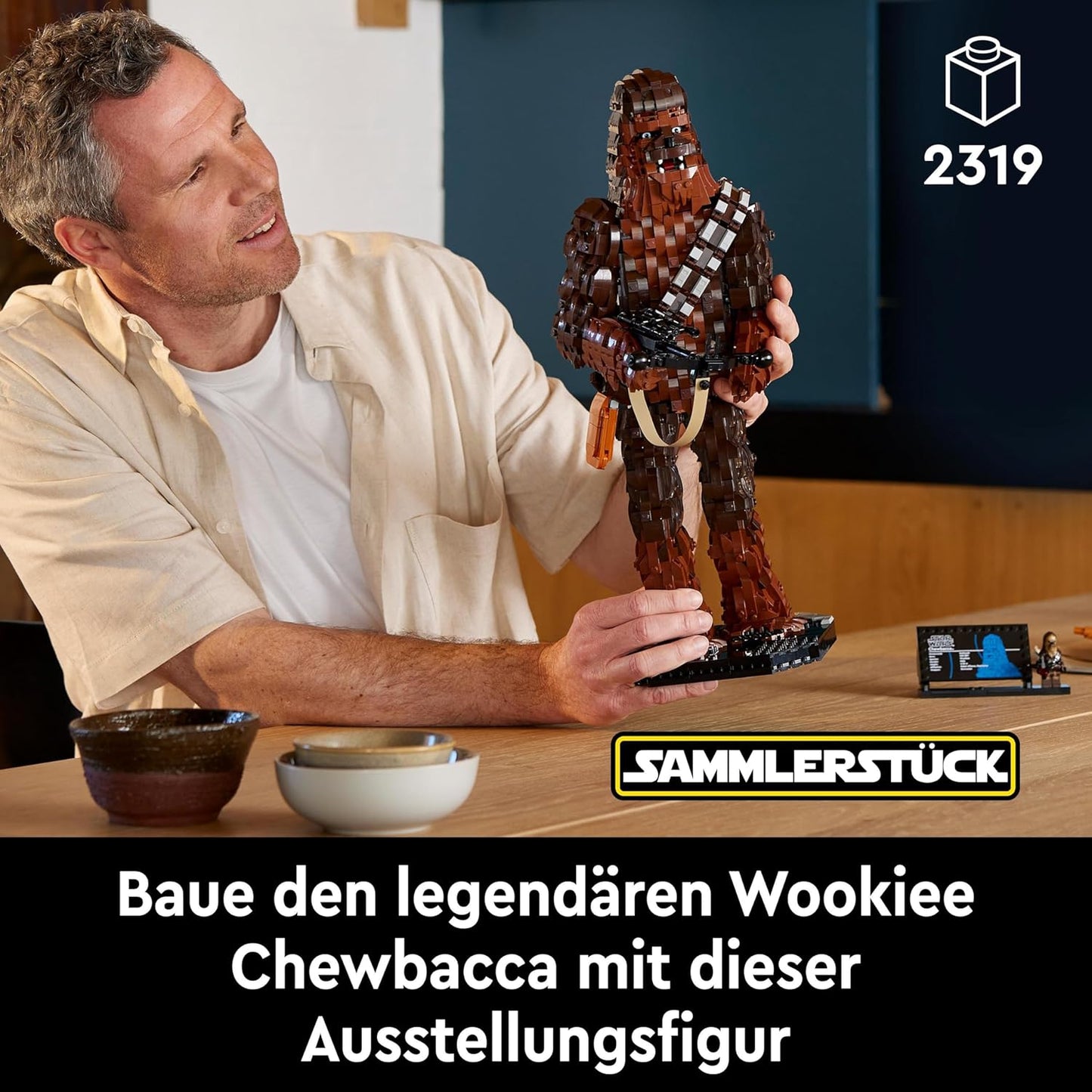 LEGO 75371 Star Wars Chewbacca Collectable Wookie Figure, Bow Tensioner, Mini Figure and Info Board, Return of the Jedi Knights, Model Kit for Adults, Creative Gift for Men and Women