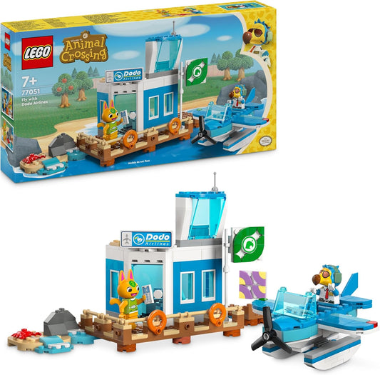 LEGO Animal Crossing Fly with Dodo Airlines, Video Game Playset, Airport Toy, Seaplane and Pilot Mini Figure, Gift for Girls and Boys from 7 Years 77051