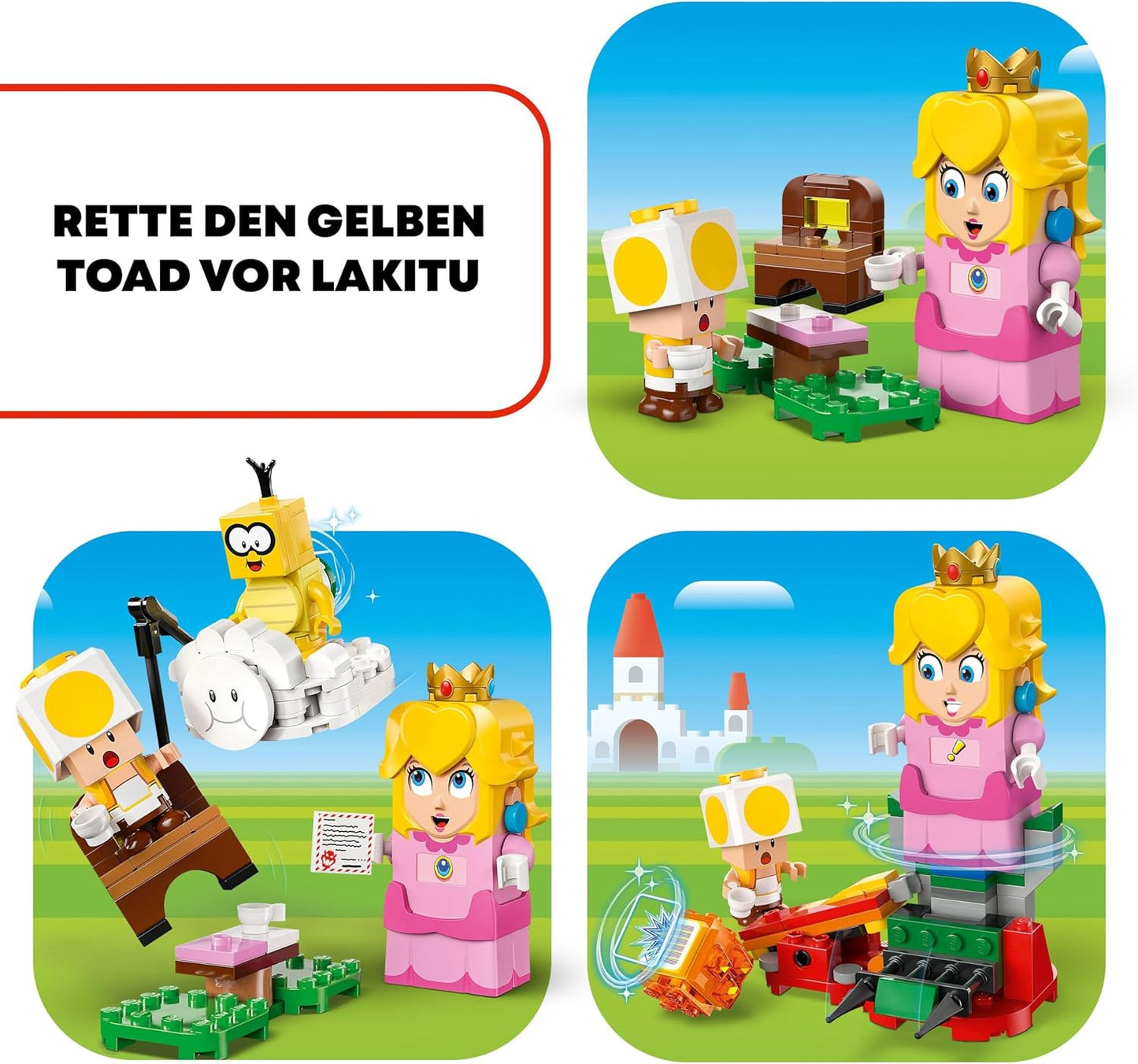 LEGO Super Mario Adventure with the Interactive Peach, Playset for Children with Yellow Toad, Nintendo Gift for Boys, Girls and All Gamers from 6 Years 71441