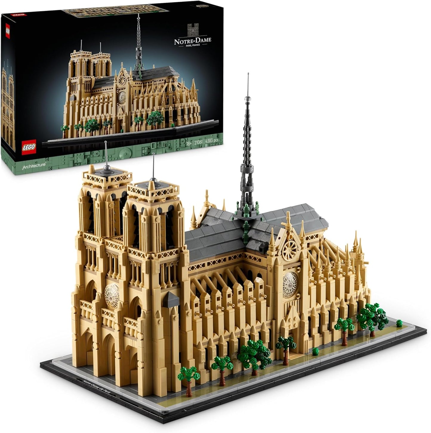 LEGO Architecture Notre-Dame de Paris Collectible Adult Souvenir from France Gift for Globetrotters and All History and Art Enthusiasts Architectural Model Kits 21061