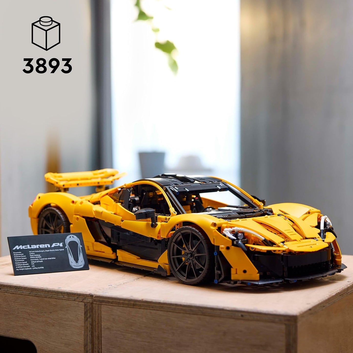 LEGO Technic McLaren P1 Super Sports Car Set for Adults, Gift for Car Fans, Scale Collectible with V8 Piston Engine and 7-Speed Transmission, Model Car, Toy Car Set 42172