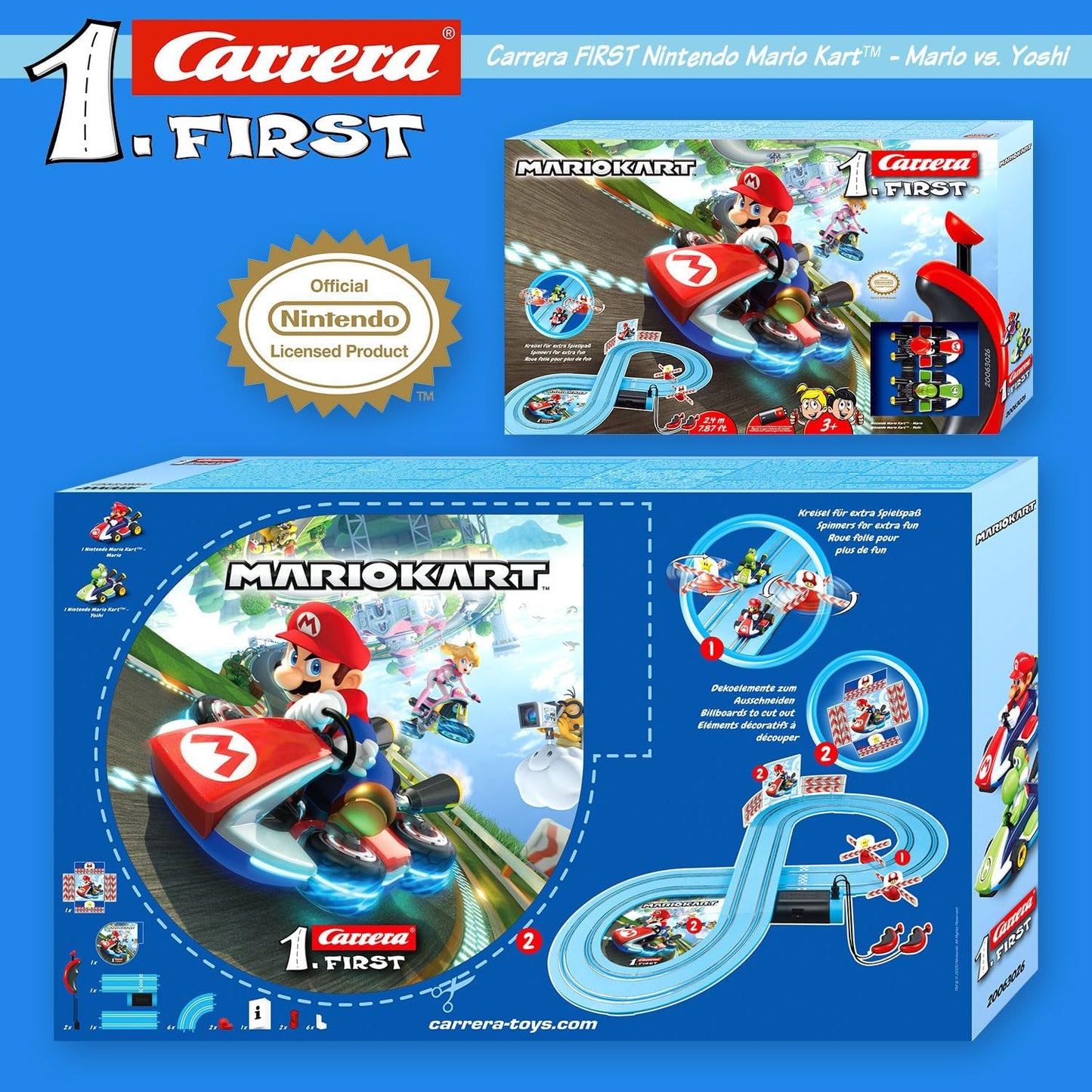 Carrera First Nintendo Mario KartTM 20063026 Racing Track Set, 2.4 Metres, from 3 Years, Single, multicoloured