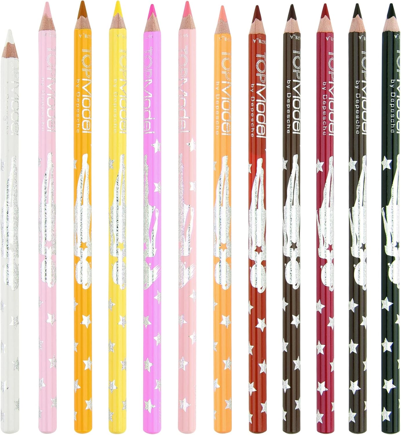 Depesche TOPModel 5678 Colouring Pencils Set, 12 Pencils in Skin and Hair Tones, Includes Sharpener and Colouring Instructions, for Colouring Faces and Hair