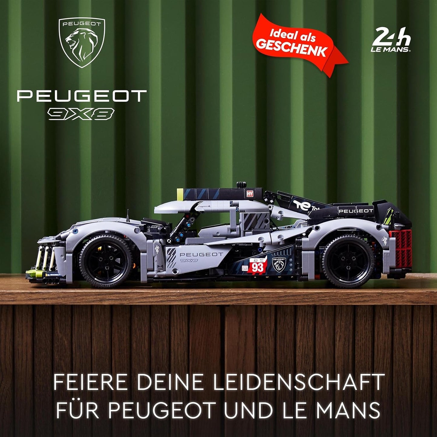 LEGO 42156 Technic Peugeot 9X8 24H Le Mans Hybrid Hypercar, Legendary Racing Car, 1:10 Scale Adult Model Car Kit, Motorsport Car Collectible for Advanced