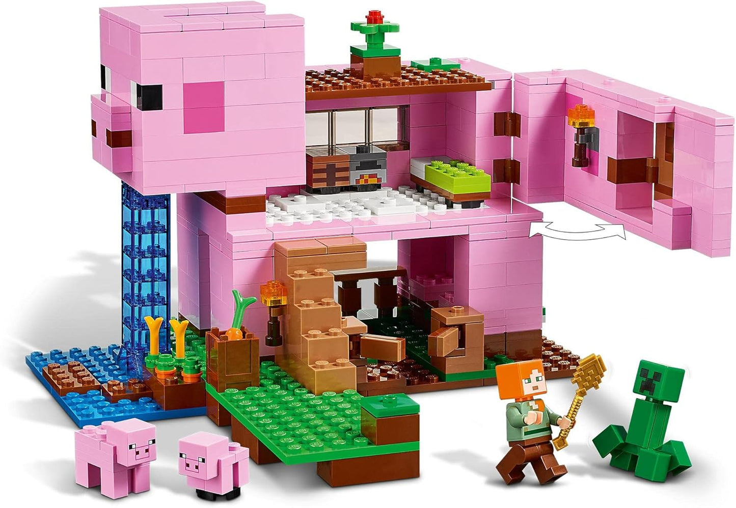 Lego 21170 Minecraft The Pig House Construction Kit with Alex and the Creeper Figures