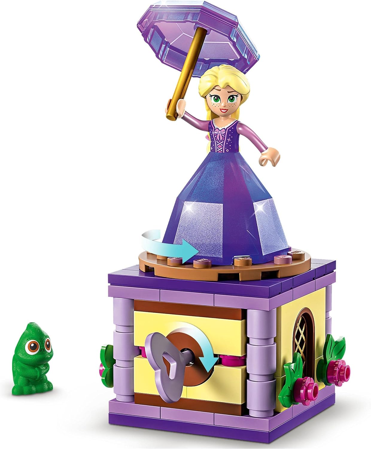 LEGO Disney Princess Rapunzel Music Box, Princess Building Toy with Rapunzel Mini Doll, Diamond Dress and Chameleon Pascal for Children 43214