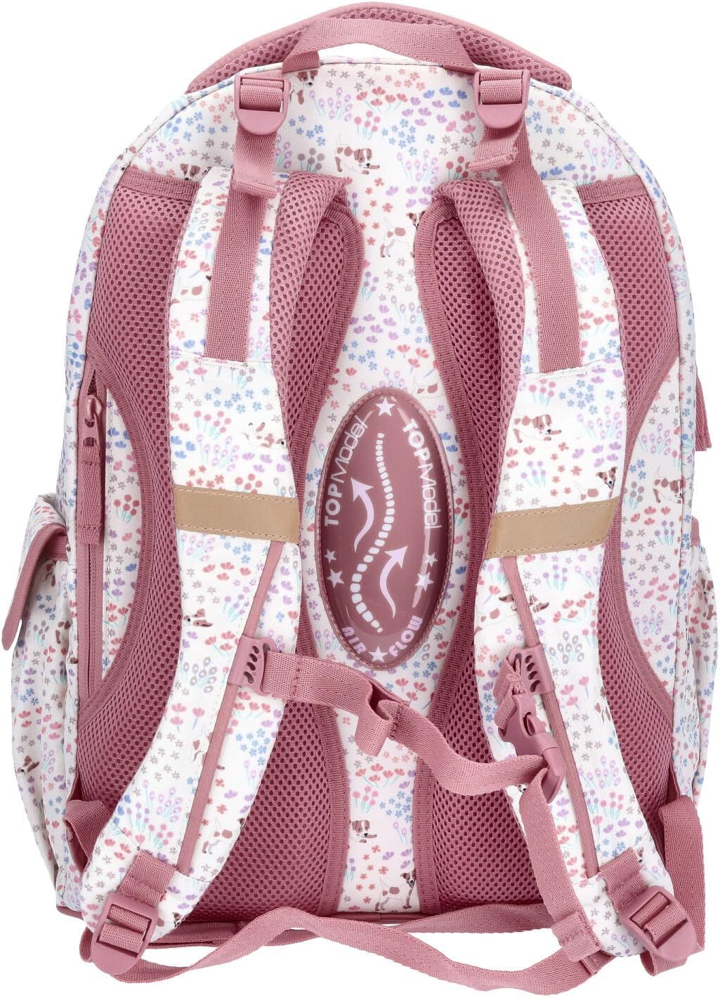 Depesche TOPModel Velo Fleur School Backpack Pink/Cream, Pink-Cream