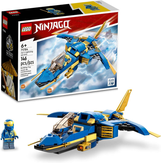 LEGO NINJAGO Jay's Lightning Jet EVO 71784, Upgradeable Toy Plane, Ninja Plane Construction Kit, Collectable, Birthday Gift Idea for Children, Boys and Girls from 7 Years