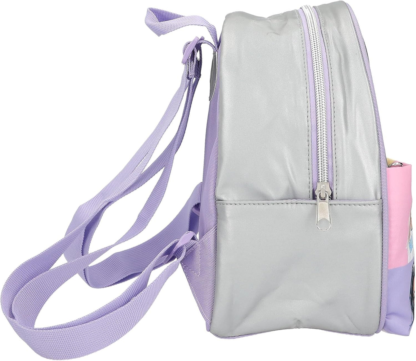 Depesche 12594 TOPModel Snap Shots Backpack in Purple and Silver with Model Motif, Bag with Adjustable Shoulder Straps