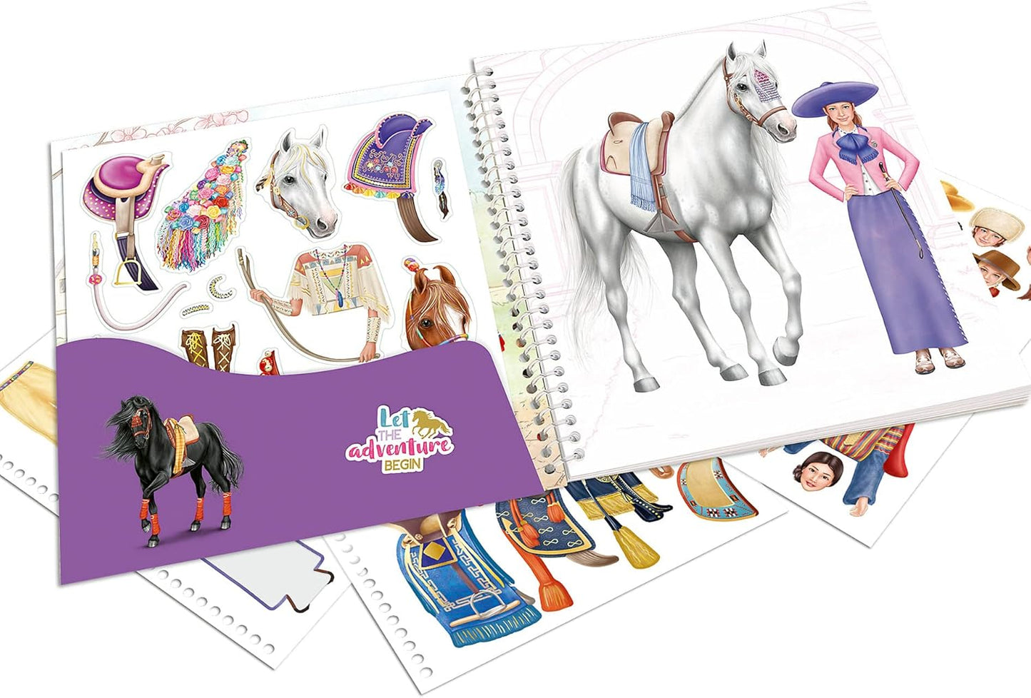 Depesche 12431 Miss Melody Dress Me Up Around The World Sticker Book with 24 Pages for Creating Horse Motifs, Includes 11 Sticker Sheets