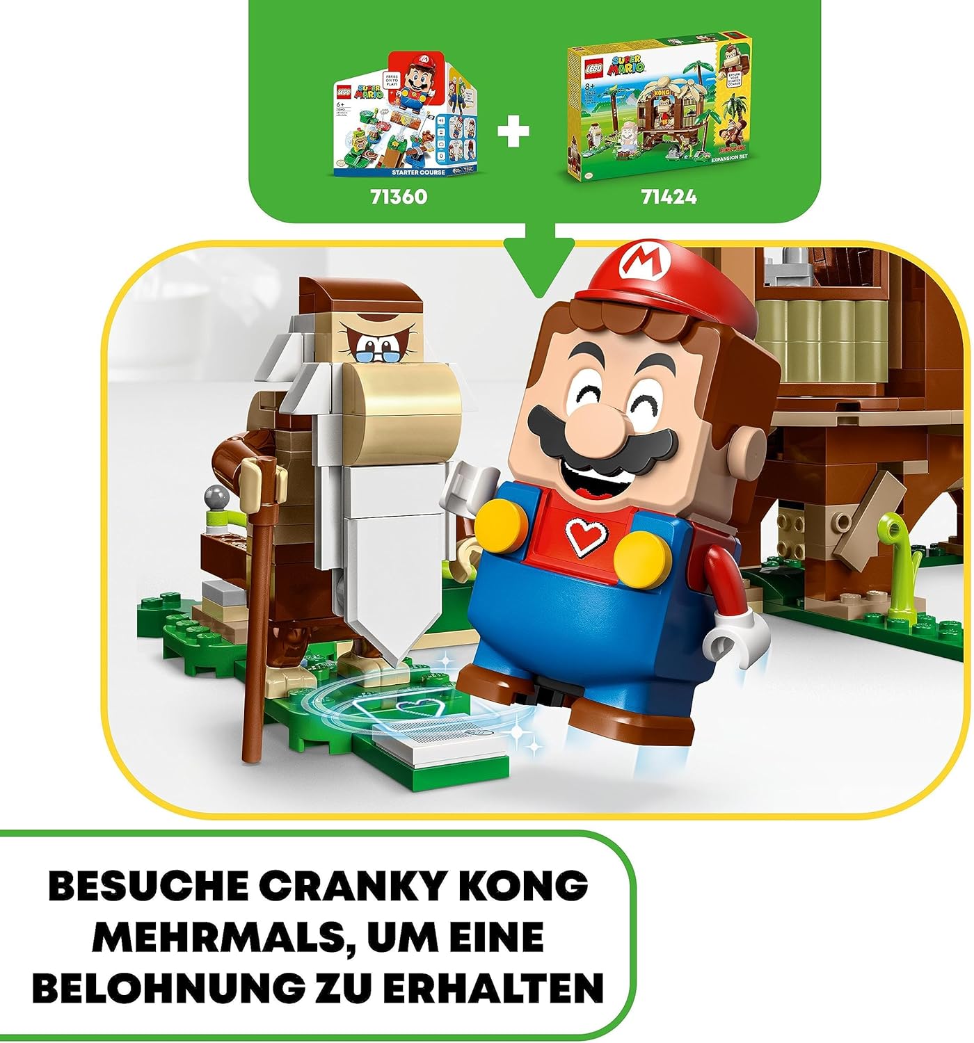 LEGO Super Mario Donkey Kongs Tree House - Expansion Set, Buildable Tree House Toy with 2 Figures to Combine with a Starter Course, Playset for Children, Boys and Girls from 8 Years, 71424