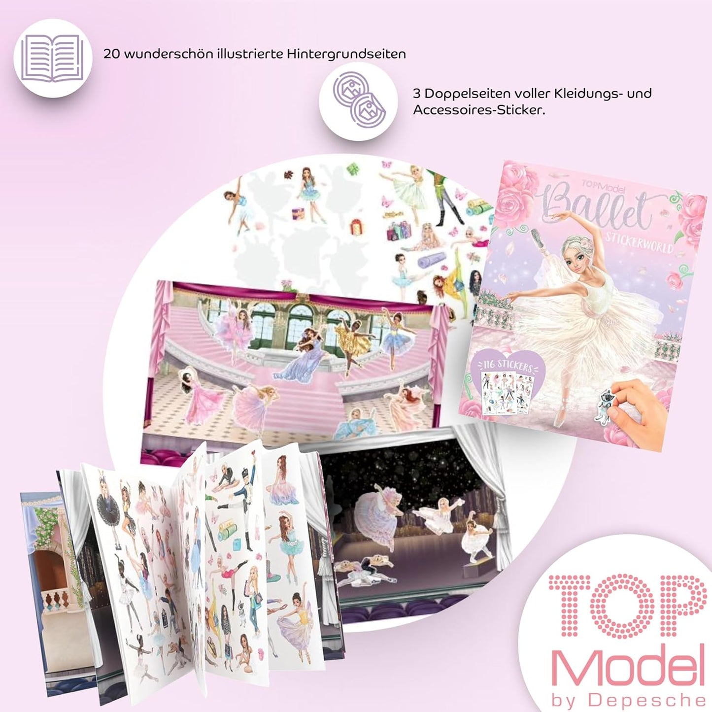 TOPModel: Stickerworld Ballet & Colouring Book Beauty Fun – Your Perfect Set for Imaginative Sticker Fun and Exciting Colouring Adventures!