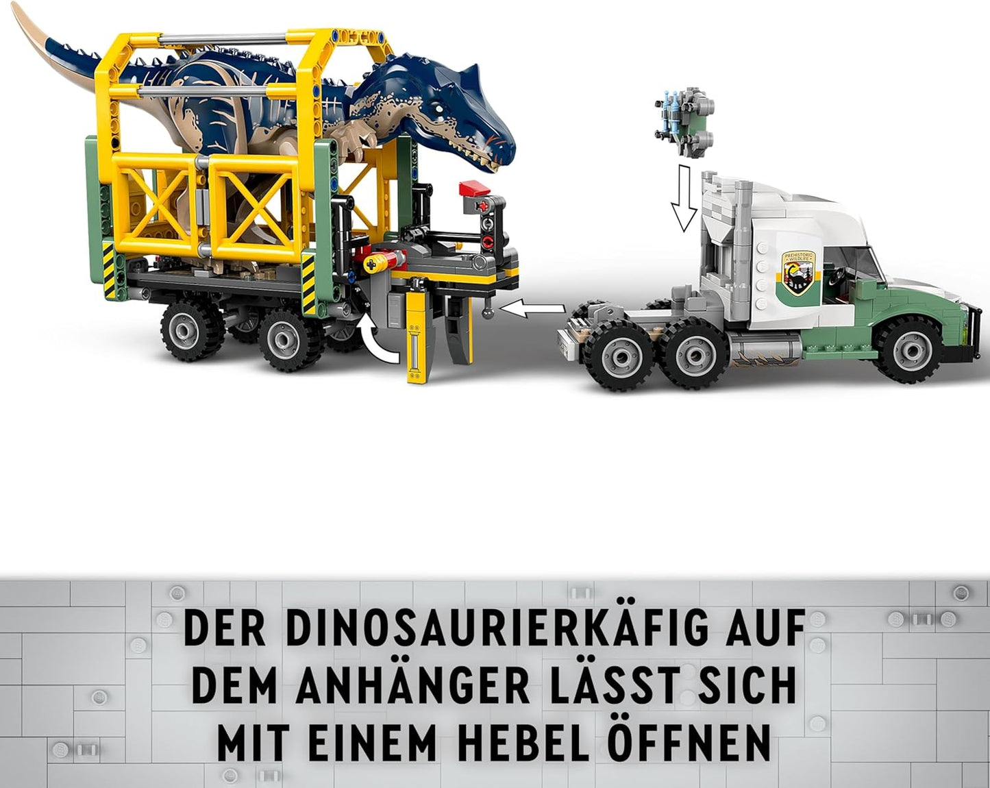 LEGO Jurassic World Dinosaur Missions Allosaurus Transporter Dino Playset Gift Idea for Kids with Kenji, Darius and Yaz Mini Figures for Boys and Girls from 8 Years 76966