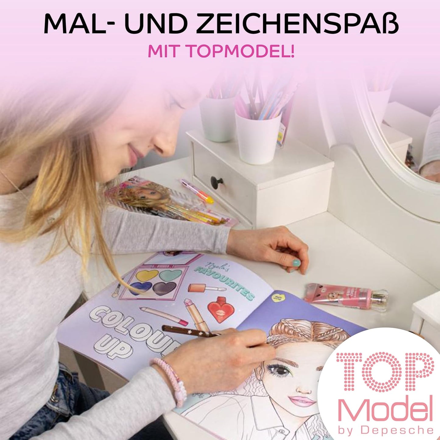 Depesche TOPModel Malbuch Set: Special Design Book + TOPModel Malbuch BEAUTY FUN