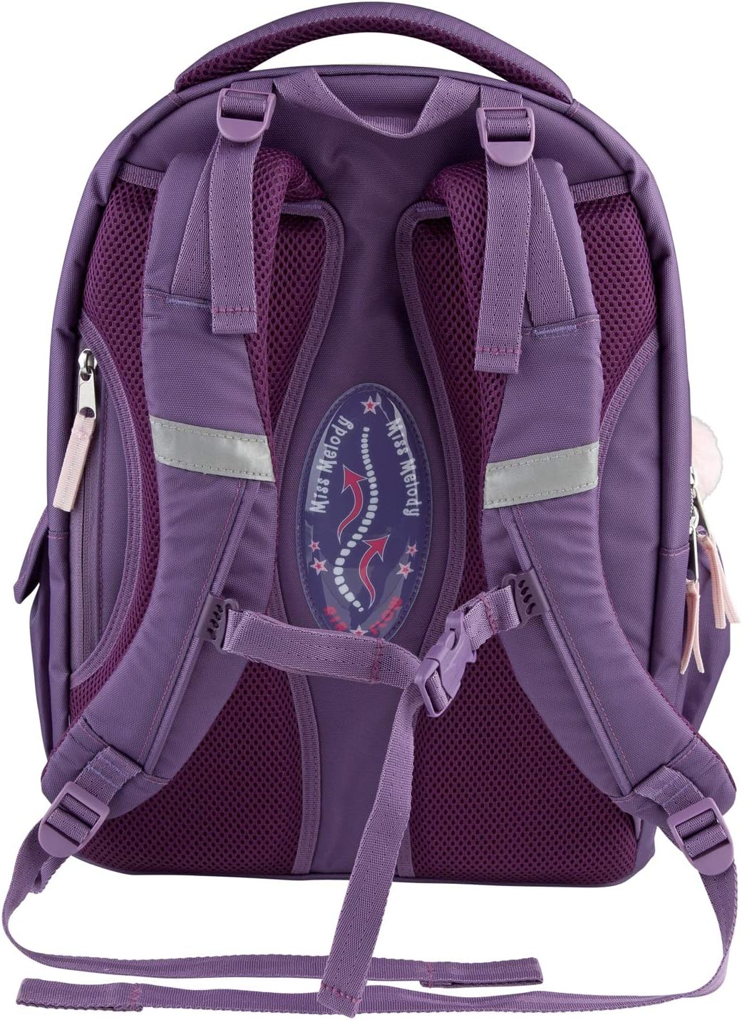 Depesche 10776 Miss Melody School Backpack with Horse Motif, Purple School Satchel, Approx. 44 x 34 x 24 cm, 19.6 Litres/980 g, Many Compartments, Back Vented and Padded, Adjustable Straps