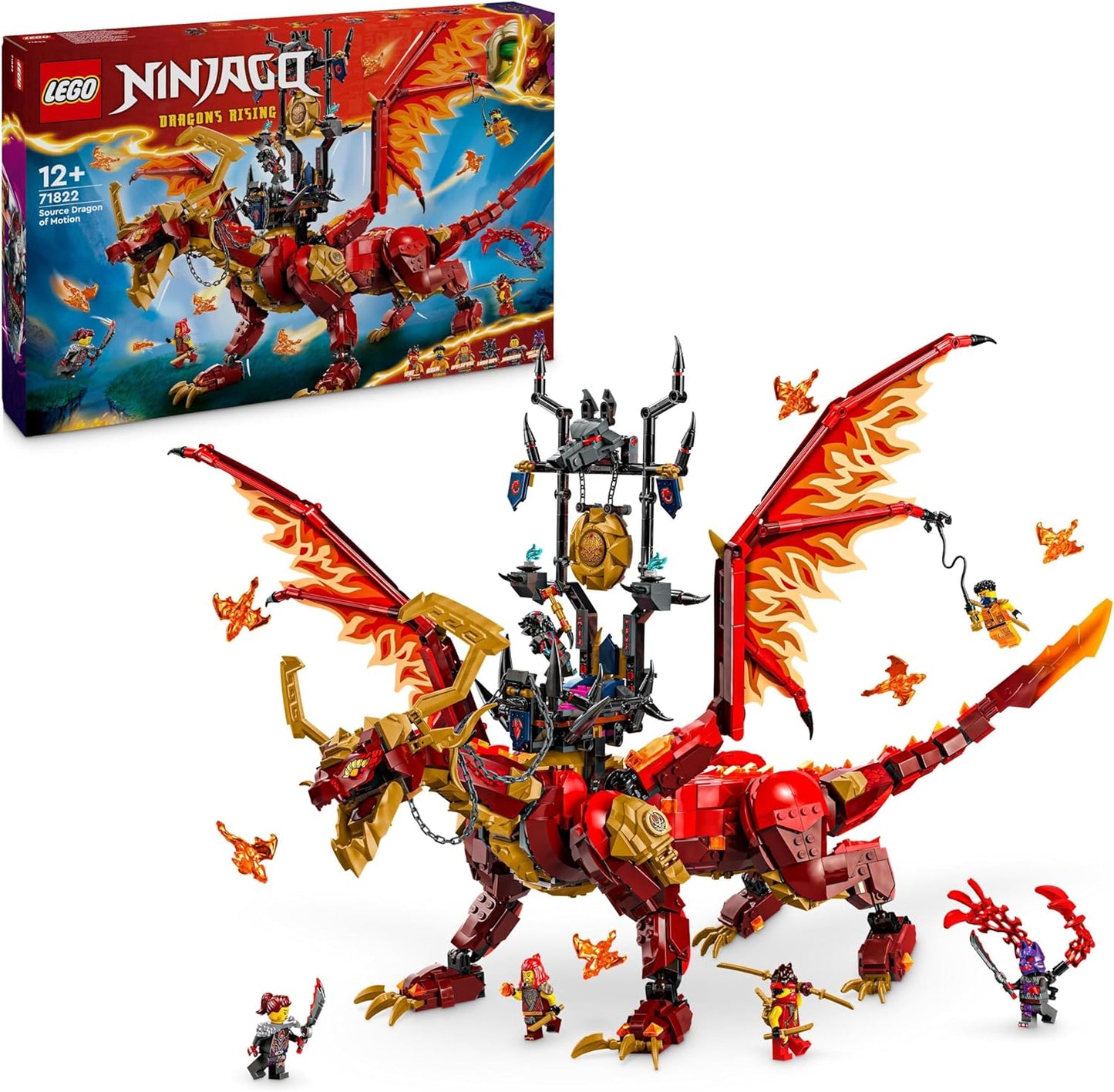 LEGO Ninjago Spring Dragon of Movement, Adventure Toy for Children, Ninja Playset with 6 Mini Figures, Birthday Gift for Boys and Girls from 12 Years, Fantasy Play Set 71822