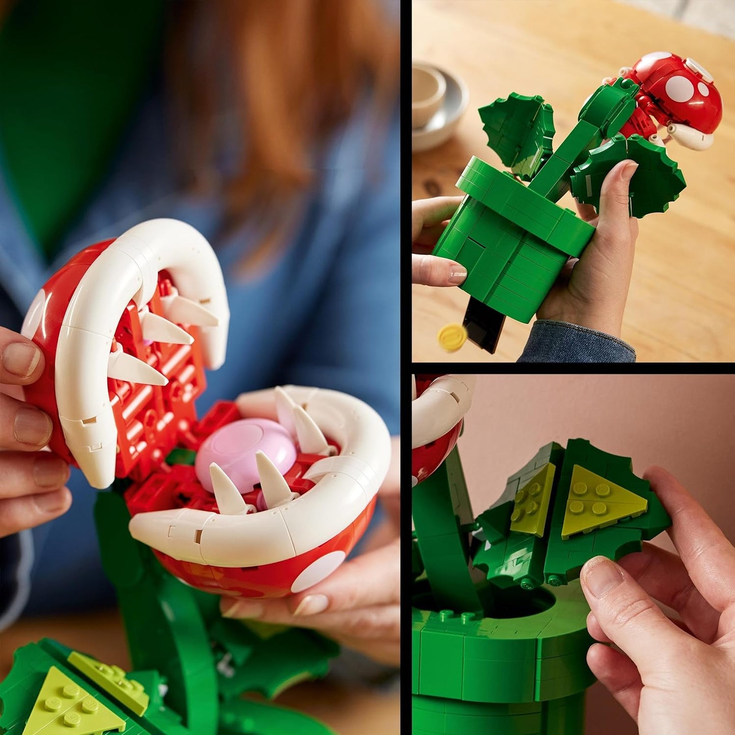 Lego Super Mario Piranha Plant Set, 71426, Movable Figure with Whistle and 2 Coin Elements, Model Kit for Adults to Build, Bedroom Decoration, Gift for Men, Women and Teenagers