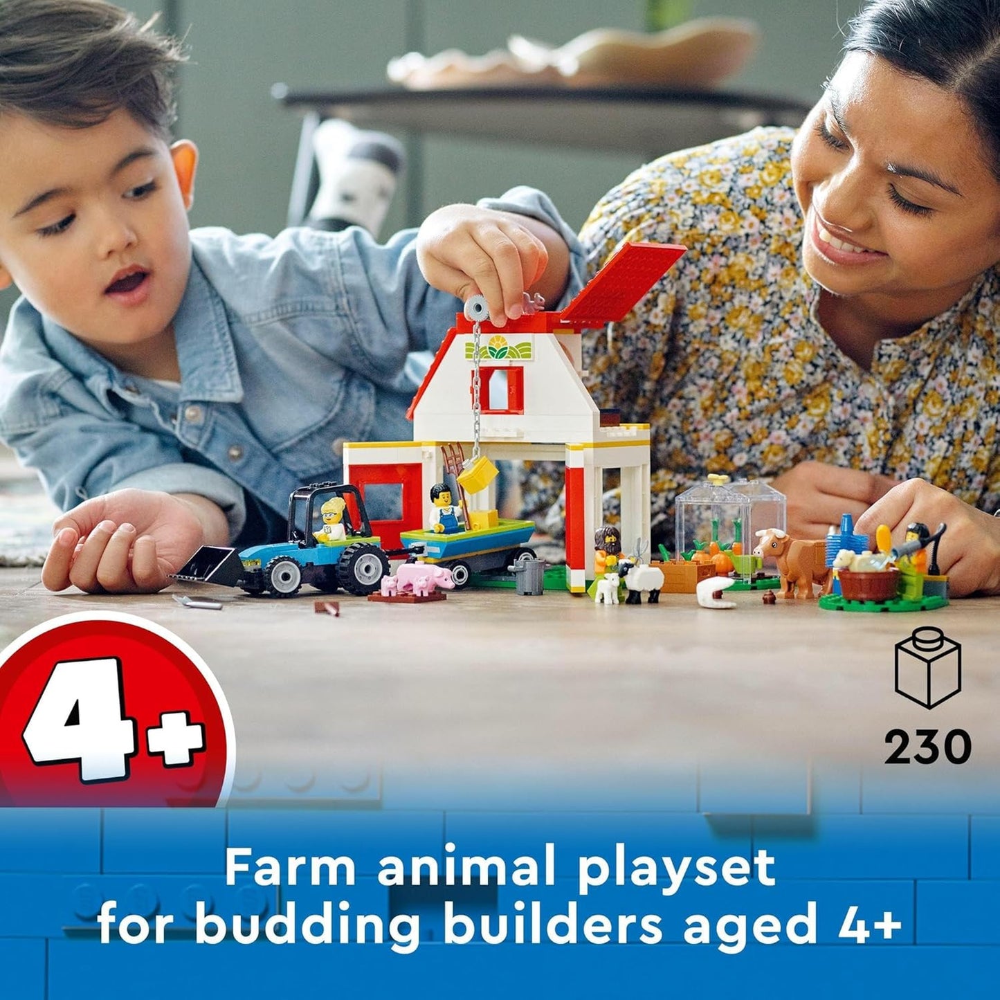 LEGO 60346 City Farm with Animals, Including Sheep, Pig, Cow and More as well as Tractor Toy with Trailer Educational Toy for Children from 4 Years