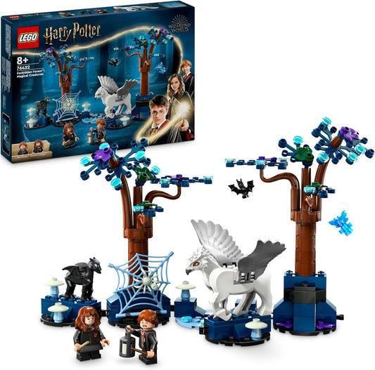 LEGO Harry Potter The Forbidden Forest: Magic Creatures Toy with Hermione and Ron Figures, Plus Fantasy Animals such as Silk Beak and Thestral, Gift for Children, Girls, Boys from 8 Years 76432