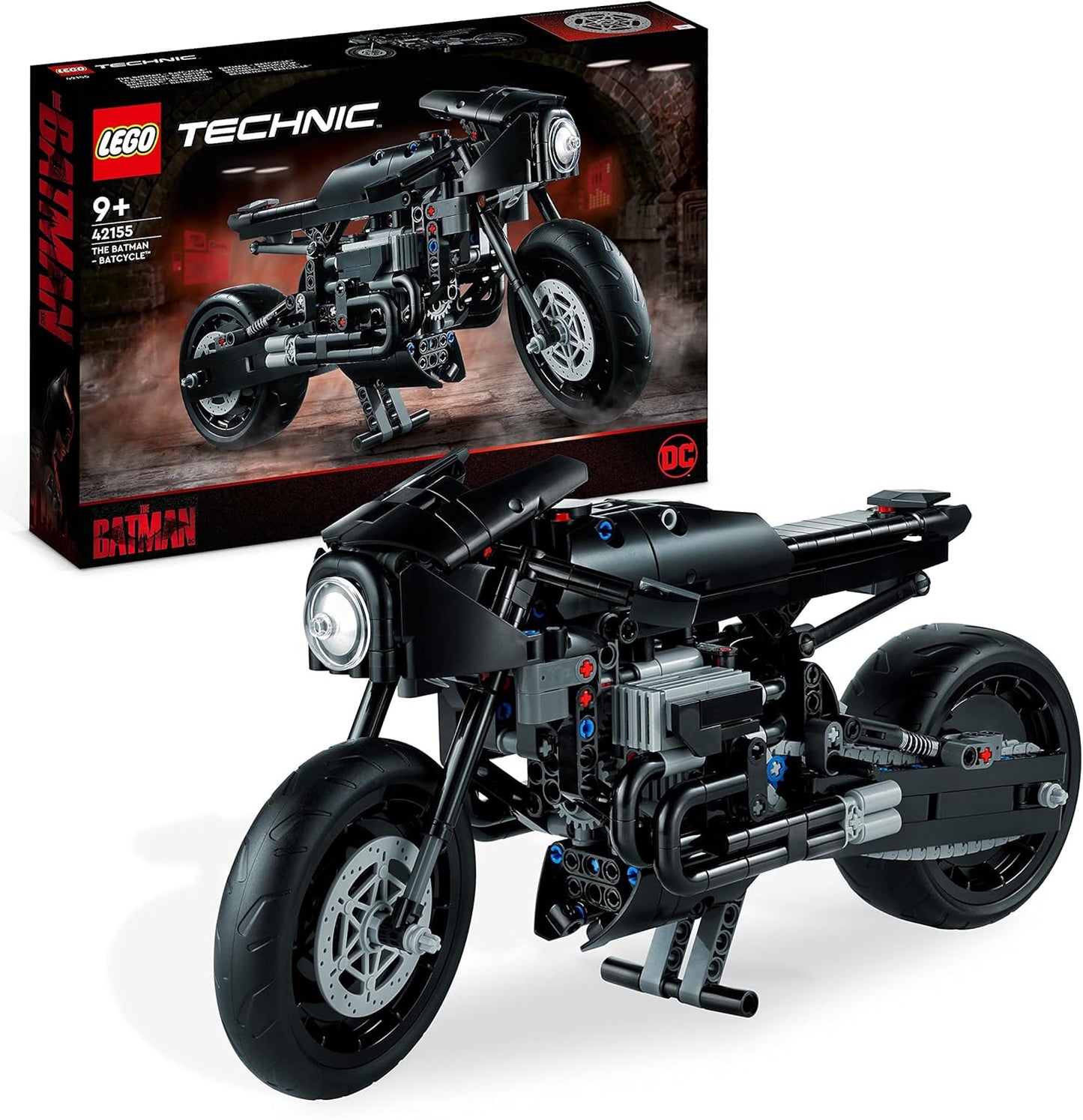 LEGO 42155 Technic The Batman BATCYCLE Set, Motorcycle Toy, Scale Model Kit of the Iconic Superhero Bike from the Movie 2022