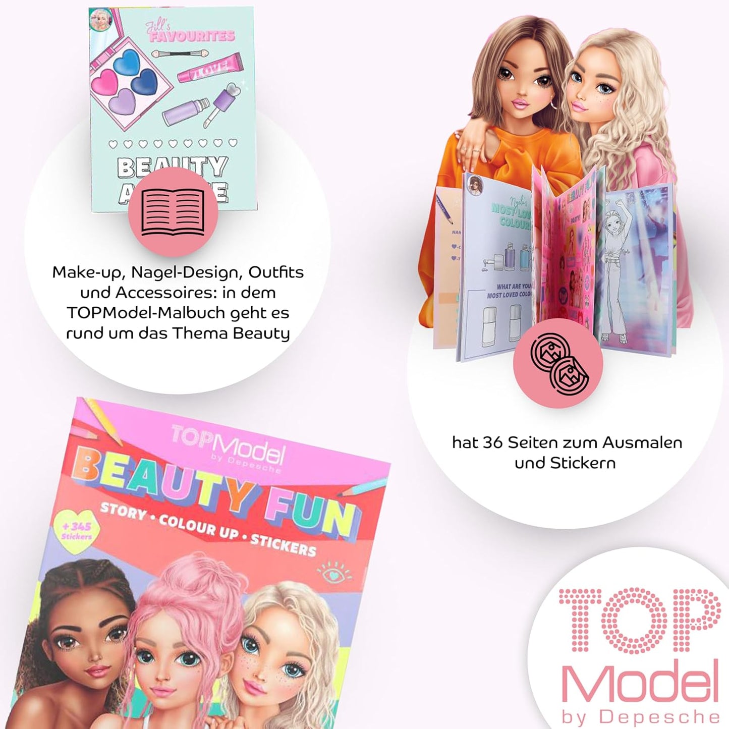 TOPModel Beauty Fun & TopModel Pocket Colouring Book - Perfect for Fashion Enthusiasts