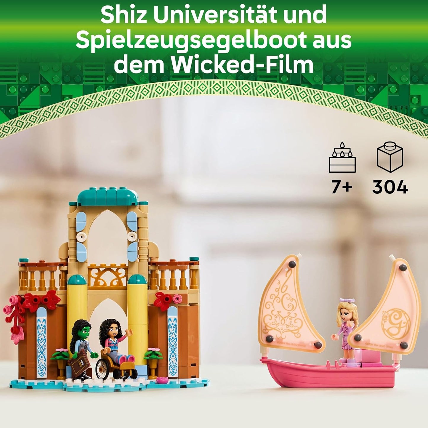 LEGO Wicked Glinda, Elphaba and Nessarose at Shiz University, Sailing Boat and 3 Toy Figures, Toy Boat, Gift for Girls and Boys from 7 Years Who Love Dollhouses 75681