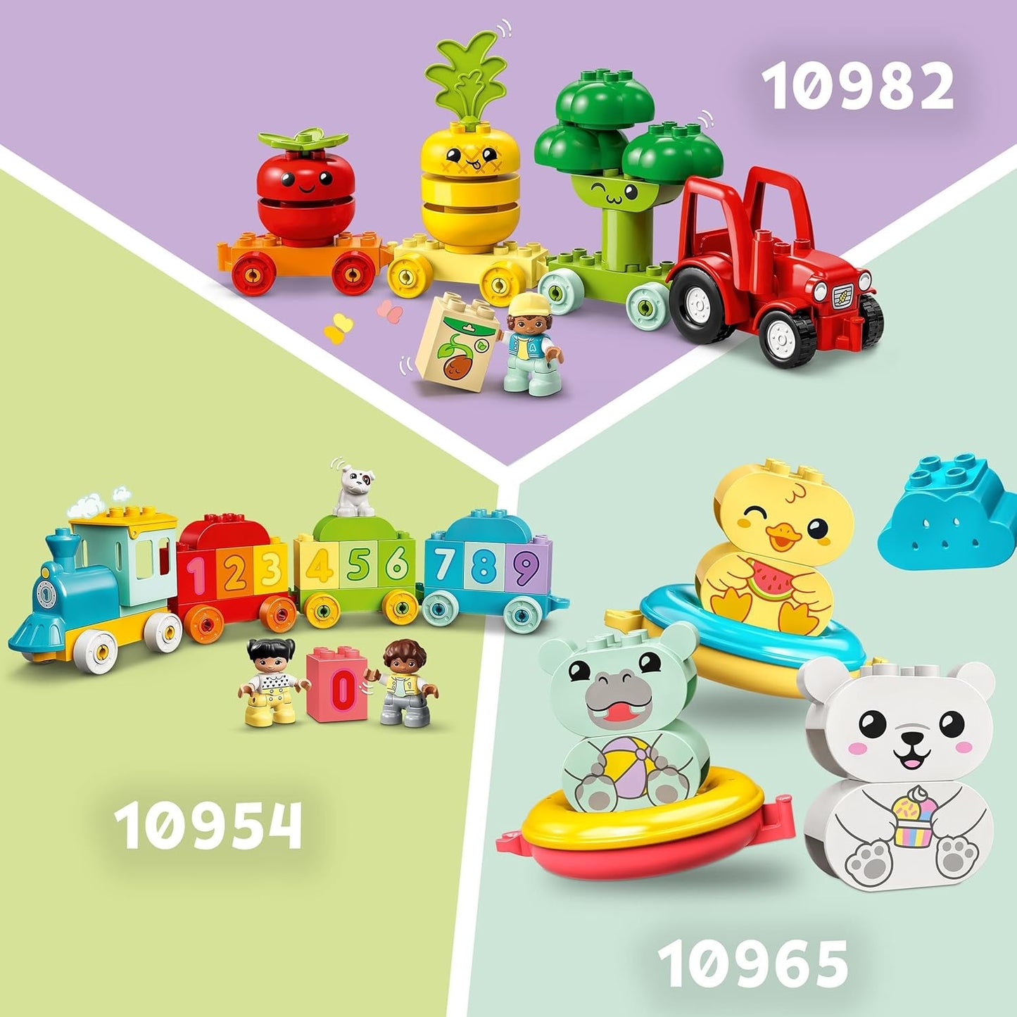 LEGO DUPLO Animal Train Toy with Wheels, Creative Animal Figures for Building and Converting, Educational Toy for Toddlers, Birthday Gift for Animals Loving Girls and Boys from 1 ½ Years 10412