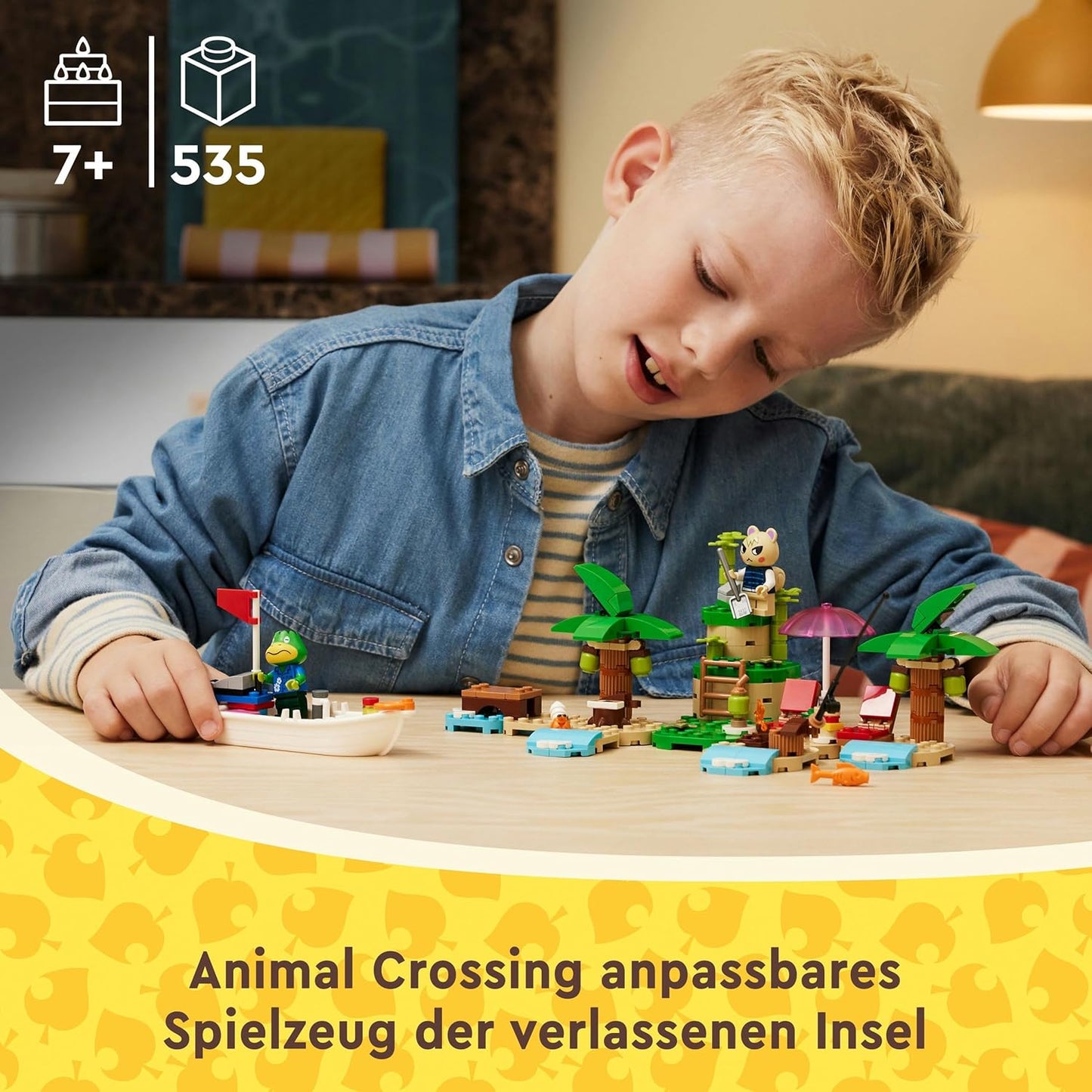 LEGO Animal Crossing Käptens Island Boat Tour, Creative Toy for Children with 2 Mini Figures from the Video Game Series, Including Huschke, Gift for Girls and Boys from 6 Years 77048