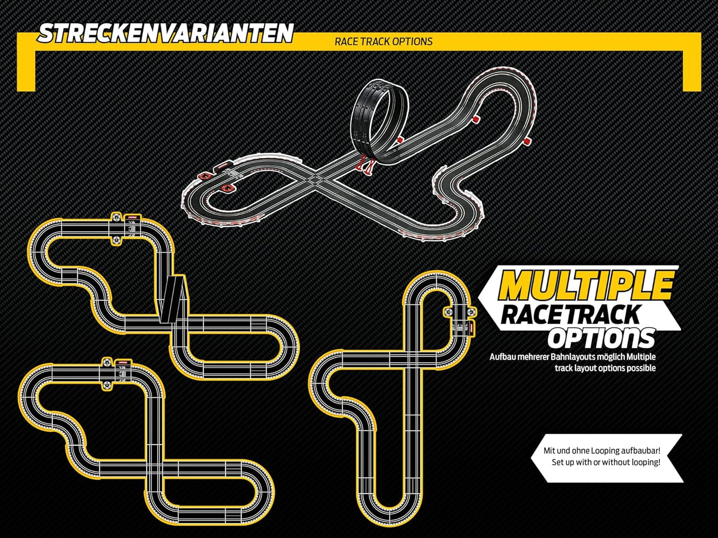 Carrera - 20062560 - DPower Lap I Digital Race Track I Including Lap Counter & Loopings Crosses & Overflights I Vehicles with Front and Rear Lighting in Scale 1:43 I Hand Controller with Turbo Button