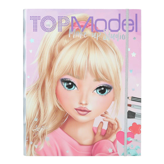 Depesche 12876 TOPModel Make Up Studio - Creative Folder for Creating Beautiful Makeup Looks, Includes Colouring Pad, Makeup Palette and 4 Brushes